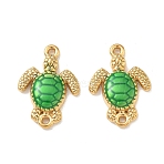 304 Stainless Steel Enamel Connector Charms, Ion Plating(IP), Turtle, Real 18K Gold Plated, 22.5x16x4mm, Hole: 1.4mm(STAS-L316-01G)