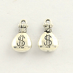 Tibetan Style Zinc Alloy Charms, Cadmium Free & Lead Free, Lucky Bag, Antique Silver, 17x10x4.5mm, Hole: 2mm, about 575pcs/1000g(TIBEP-S288-10)
