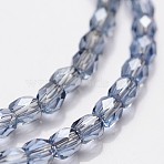 Pearl Luster Plated Glass Faceted Drum Bead Strands, Light Sky Blue, 3x3x3mm, Hole: 1mm, about 99pcs/strand, 12.9 inch(GLAA-A032-3mm-PL15)