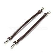 Microfiber Leather Sew on Bag Handles, with Alloy Swivel Clasps & Iron Studs, Bag Strap Replacement Accessories, Saddle Brown, 35.8x2.55x1.3cm(FIND-D027-13A)