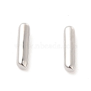 Brass Hollow Out Initial Letter Stud Earrings for Women, Platinum, Lead Free & Cadmium Free, Letter.I, 7x2x1.5mm, Pin: 0.8mm(EJEW-A044-01P-I)