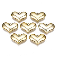 Electroplated CCB Plastic Pendants, Heart, Golden, 20x29x8mm, Hole: 1.8mm(CCB-Q091-02)