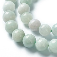 Natural Jadeite Beads Strands, Round, Grade A, 10mm, Hole: 1.2mm, about 39pcs/strand, 15.35 inch(39cm)(G-L568-001A)