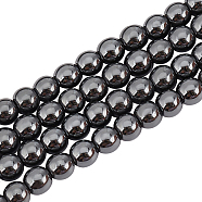 4 Strands Non-magnetic Synthetic Hematite Beads Strands, Grade A, Round, 4mm, Hole: 1mm, about 100pcs/strand, 15.5 inch(G-OC0004-91)