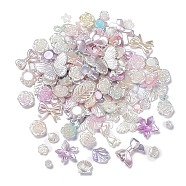 DIY Gradient Color Style Jewelry Making Finding Kits, Including Plastic Bead & Cabochon & Link & Pendants, Butterfly/Leaf/Flower/Bowknot/Shell/Star Shapes, Pink, 8~34.5x8~40x2~11mm, Hole: 1~6mm, about 804pcs/500g(KY-F020-01A)