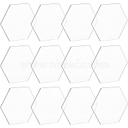 Acrylic Board, Hexagon, Clear, 86.5x99x3mm(TACR-BC0001-02B)