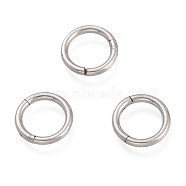 304 Stainless Steel Sleeper Earrings, Hoop Earrings, Hypoallergenic Earrings, Ring, Stainless Steel Color, 18 Gauge, 8.5x1mm(EJEW-O095-01C)