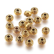 Tibetan Silver Spacer Beads, Cadmium Free & Lead Free, Antique Golden, 7x5mm, Hole: 2.5mm(GLF0713Y)