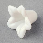 Opaque Acrylic Beads, Trumpet Flower Beads, Flower, White, 17x17x12mm, Hole: 1.5mm, about 775pcs/500g(SACR-Q149-C01)