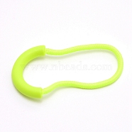 Plastic Replacement Pull Tab Accessories, with Polyester Cord, for Luggage Suitcase Backpack Jacket Bags Coat, Green Yellow, 6x3x0.5cm(FIND-WH0065-66J)
