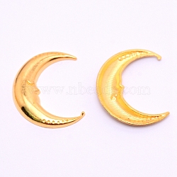 Alloy Cabochons, Epoxy Resin Supplies Filling Accessories, for Resin Jewelry Making, Moon, Cadmium Free & Lead Free, Golden, 29x24x3.5mm(PALLOY-WH0076-88G)