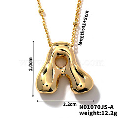 Simple and Stylish Brass Letter Pendant Satellite Chain Necklaces for Women Men, Golden, Letter A, 16.14 inch(41cm)(GF2554-1)