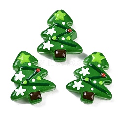 Christmas Theme Handmade Lampwork Beads, Christmas Trees, Sea Green, 25~26.5x18.5~22.5x6.5~7.5mm, Hole: 1.6~1.8mm(LAMP-I027-07G)