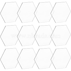 Acrylic Board, Hexagon, Clear, 86.5x99x3mm(TACR-BC0001-02B)