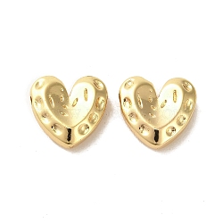 Brass Pendants, Heart, Real 18K Gold Plated, 13.5x14x5mm, Hole: 1.6mm(KK-P260-17G)