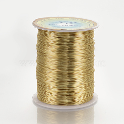 Round Copper Wire for Jewelry Making, Light Gold, 24 Gauge, 0.5mm, about 1968.5 Feet(600m)/roll(CWIR-Q005-0.5mm-01)