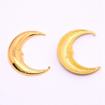 Alloy Cabochons, Epoxy Resin Supplies Filling Accessories, for Resin Jewelry Making, Moon, Cadmium Free & Lead Free, Golden, 29x24x3.5mm