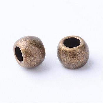 Tibetan Style Alloy Spacer Beads, Rondelle, Cadmium Free & Nickel Free & Lead Free, Antique Bronze, 6x4mm, Hole: 3mm, about 2500pcs/1000g