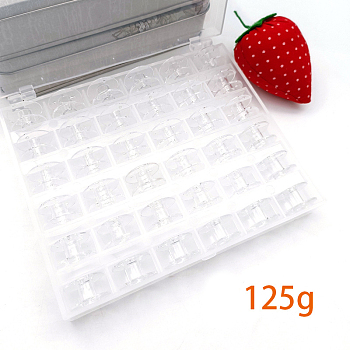 Transparent Plastic Bobbins, Sewing Thread Holders, for Sewing Tools, with Storage Box, Clear, 20x10mm, Hole: 6mm, 36pcs/set