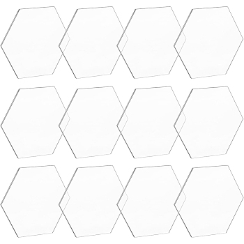 Acrylic Board, Hexagon, Clear, 86.5x99x3mm