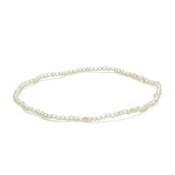 Natural Peridot Beaded Stretch Bracelet, Gemstone Jewelry for Women, Wide: 2mm, Inner Diameter: 2-1/4 inch(5.7cm)