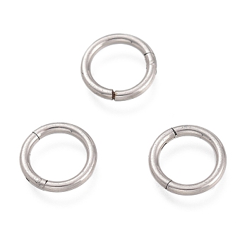 304 Stainless Steel Sleeper Earrings, Hoop Earrings, Hypoallergenic Earrings, Ring, Stainless Steel Color, 18 Gauge, 8.5x1mm