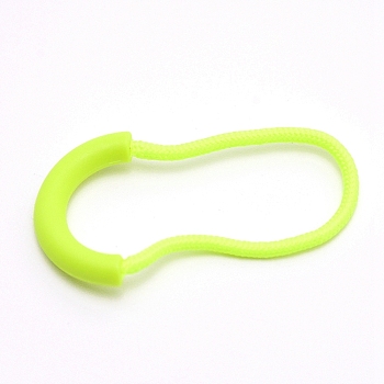 Plastic Replacement Pull Tab Accessories, with Polyester Cord, for Luggage Suitcase Backpack Jacket Bags Coat, Green Yellow, 6x3x0.5cm