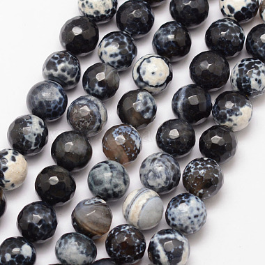10mm Black Round Fire Agate Beads