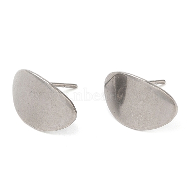 Stainless Steel Color Oval 304 Stainless Steel Stud Earring Findings
