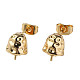 Brass Stud Earring Findings(KK-N233-364)-4