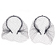 2Pcs 2 Styles Bridal Pearl Mesh Veil Cloth Hair Bands(MRMJ-FG0001-16B)-1
