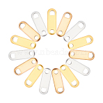 30Pairs 3 Colors Stainless Steel Chain Tabs, Chain Extender Connectors, Oval, Mixed Color, 11x3.5x0.7mm, Hole: 1.4mm, 10pairs/color(STAS-AR0001-34)