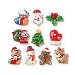 Christmas Opaque Resin Cabochons, Mixed Shapes, Mixed Color, 23~26x15~25.5x5~6mm(CRES-D323-01)