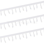 5Yrads Polyester Ribbon, with Glass Pendants, White, 1 inch(26mm)(OCOR-GF0004-68)