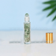 Natural Green Aventurine Roller Ball Bottles, with Plastic Cover, SPA Aromatherapy Essemtial Oil Empty Glass Bottle, 2x8.5cm, Capacity: 10ml(0.34fl. oz)(BOTT-PW0011-70B-01)