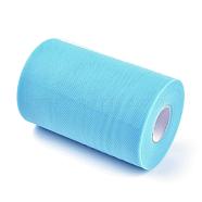 Deco Mesh Ribbons, Tulle Fabric, Tulle Roll Spool Fabric For Skirt Making, Sky Blue, 6 inch(15cm), about 100yards/roll(91.44m/roll)(OCOR-P010-D-C22)