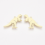 201 Stainless Steel Pendants, Laser Cut Pendants, Dinosaur, Golden, 19.5x24x1mm, Hole: 1.4mm(STAS-T044-105G)