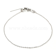 304 Stainless Steel Add a Bead Adjustable Cable Chains Bracelets for Women, Stainless Steel Color, 21.7x0.1cm.(BJEW-M307-01C-P)