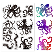 Custom PVC Plastic Clear Stamps, for DIY Scrapbooking, Photo Album Decorative, Cards Making, Octopus, 160x110x3mm(DIY-WH0448-0647)