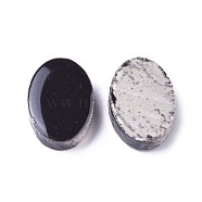 Porcelain Cabochons, Oval, Black, 12.5x18x5mm, 60pcs/bag(PORC-WH0002-03A)
