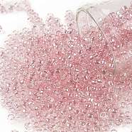 TOHO Round Seed Beads, Japanese Seed Beads, (289) Light French Rose Transparent Luster, 8/0, 3mm, Hole: 1mm, about 222pcs/10g(X-SEED-TR08-0289)