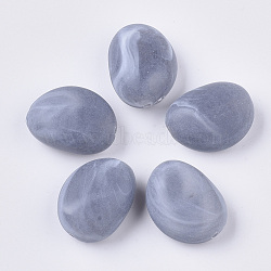 Acrylic Beads, Imitation Gemstone, Frosted, Bean, Light Grey, 24x19x11.5mm, Hole: 1.8mm, about 146pcs/500g(OACR-S028-106)