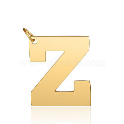 201 Stainless Steel Pendants, Letter, Golden, Letter.Z, 29.5x25x1.5mm, Hole: 4.5mm(STAS-S105-T585G-Z)