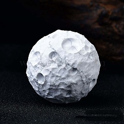 Moon Meteorite Natural Howlite Crystal Ball, Reiki Energy Stone Display Decorations for Healing, Meditation, Witchcraft, 43mm(PW-WG23337-01)