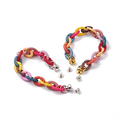Acrylic Mobile Straps, with Curb Chains and Brass Screw Nuts, Mixed Color, 17.5cm, 2pcs/set(HJEW-JM00516)