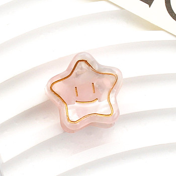Cellulose Acetate(Resin) Star Hair Claw Clips, Small Tortoise Shell Hair Clip for Girls Women, Lavender Blush, 25x25mm