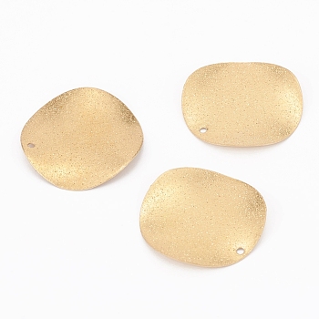 Brass Pendants, Nickel Free, Wave Square, Raw(Unplated), 25x25x1mm, Hole: 1.4mm