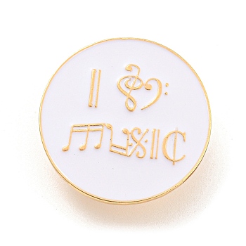 Music Theme Enamel Pins, Light Gold Alloy Badge for Women, Vinyl Record, 22.5x1.5mm