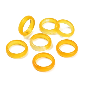 Dyed & Heated Natural Agate Finger Rings for Women, Gold, 5.5mm, Inner Diameter: 17~17.5mm