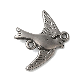 Non-Tarnish 304 Stainless Steel Bird Links Connector Charms, Stainless Steel Color, 22x18x2mm, Hole: 1.2mm